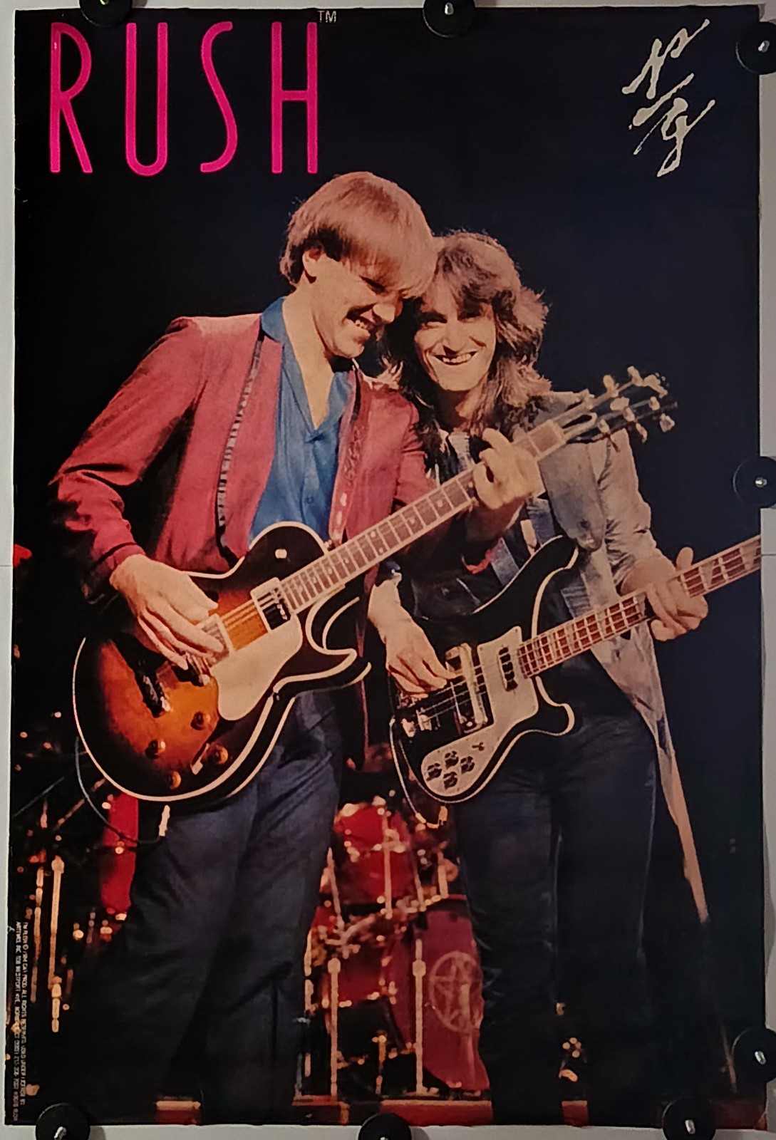 Vintage 1984 Rush Alex Lifeson Geddy Lee Concert Poster Artemis 24x36 #8076