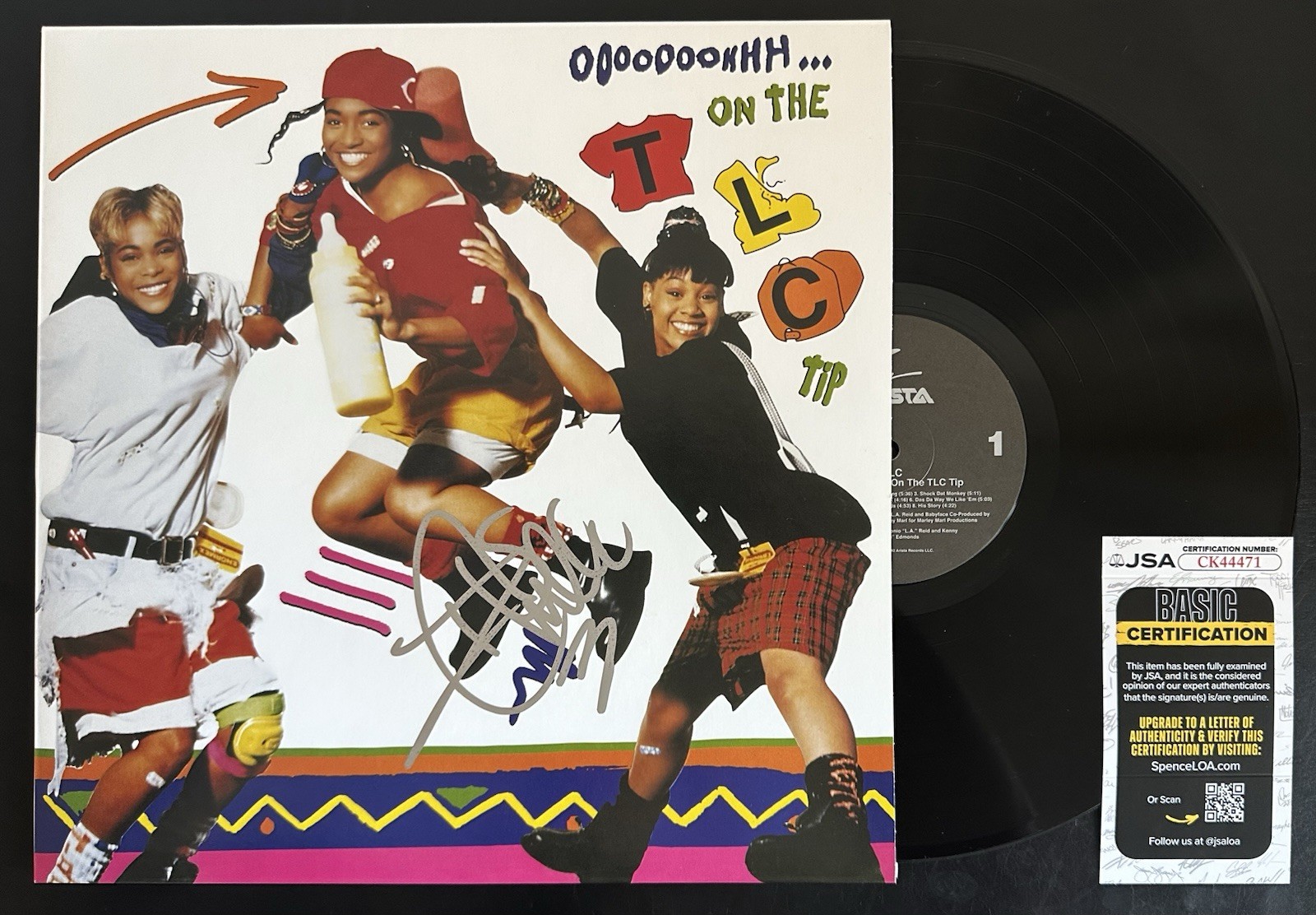 CHILLI SIGNED TLC OOOOOOOHHH… ON THE TLC TIP VINYL RECORD ALBUM LP JSA COA