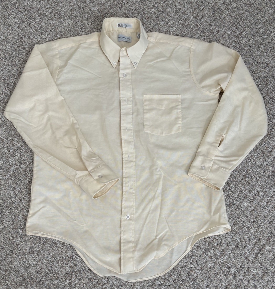 Vtg MeyersArnold Men’s 16” Cream Long Sleeve ButtonDown Collar Pocket Shirt Used Vtg MeyersArnold Men’s 16” Cream Long Sleeve ButtonDown Collar Pocket Shirt Used