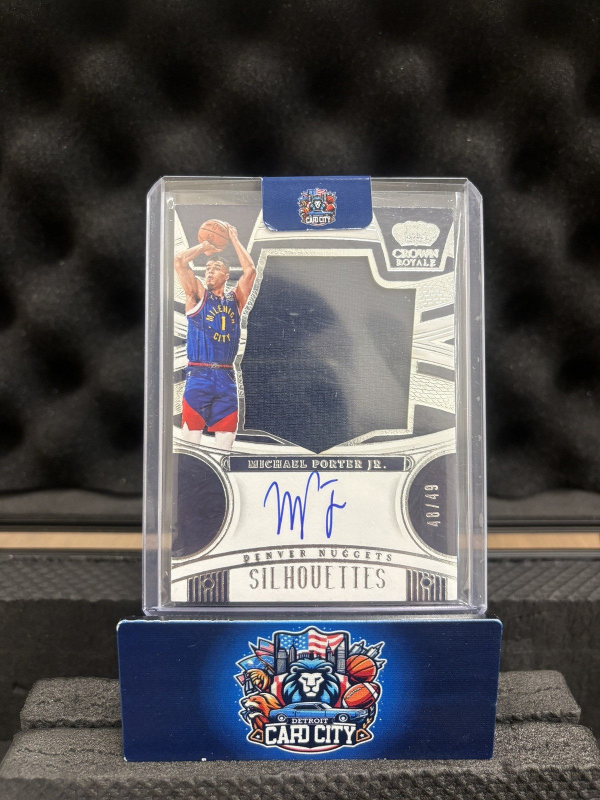 2023-24 Michael Porter Jr Crown Royale Silhouettes Patch Auto Nuggets #/49 jc15