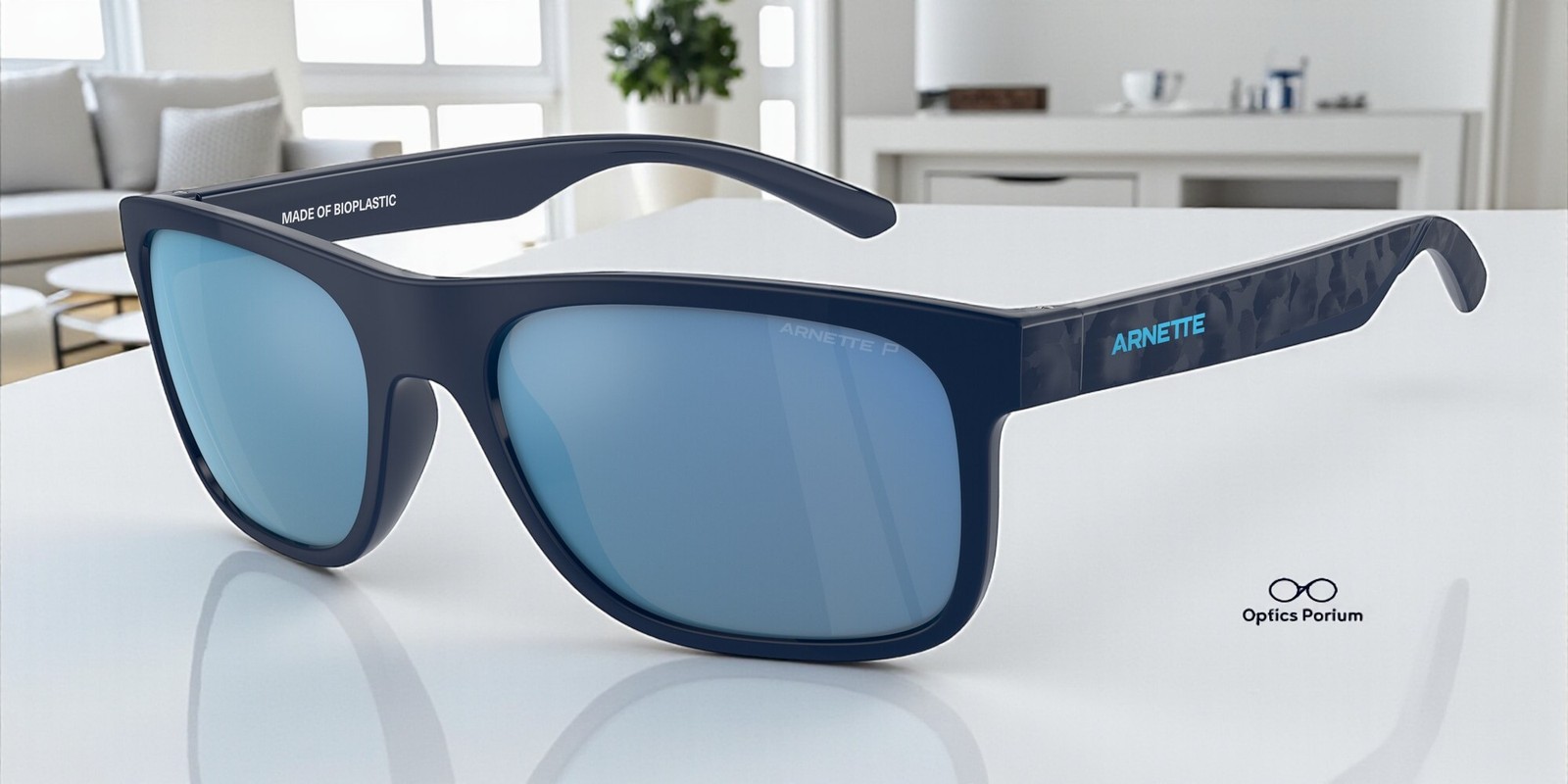 ARNETTE AN4341 275422 Khim Dk Blue Grey Mirror Polarized 56 mm Men\'s Sunglasses