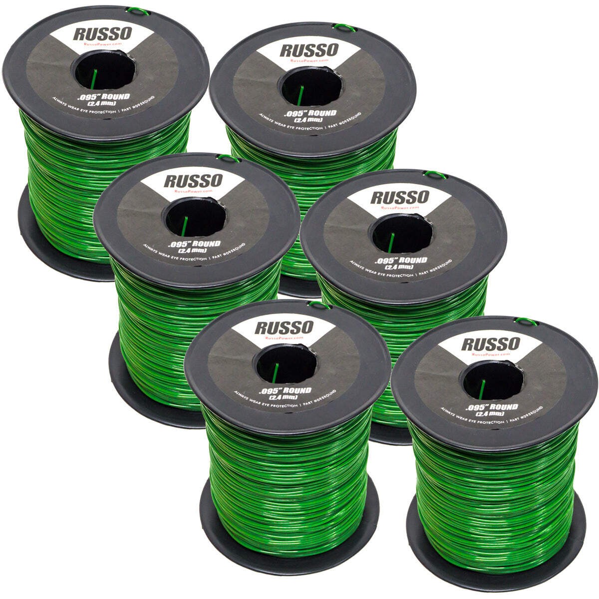 6PK 5lb .095 Round Green Round Commercial  String Trimmer Line Spool 