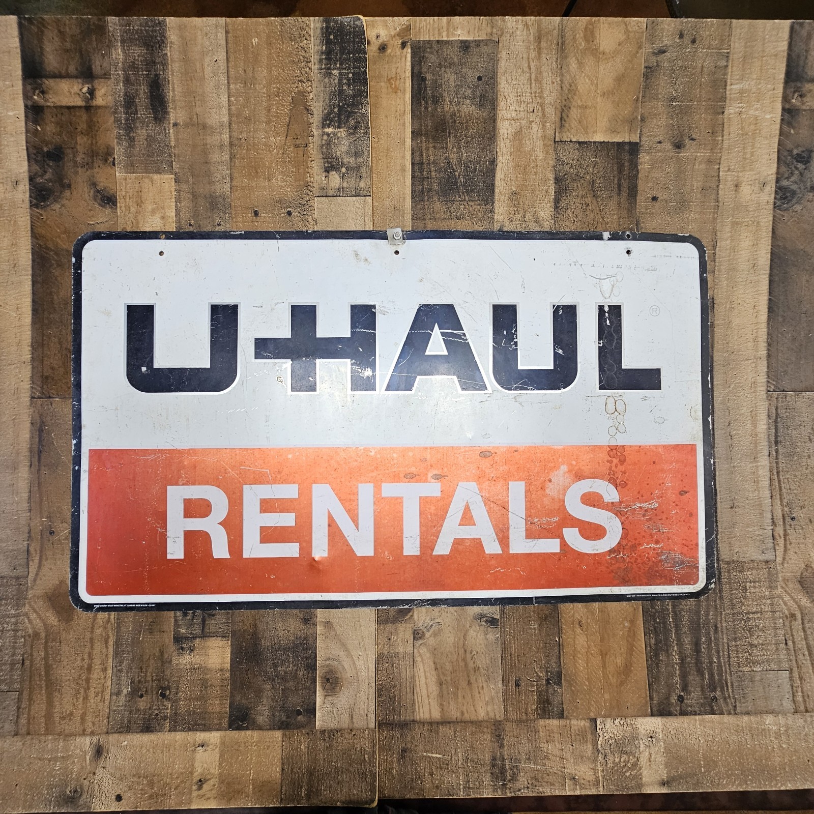 Vintage 1998 U-Haul Rentals Double Sided Metal Sign 41X24”