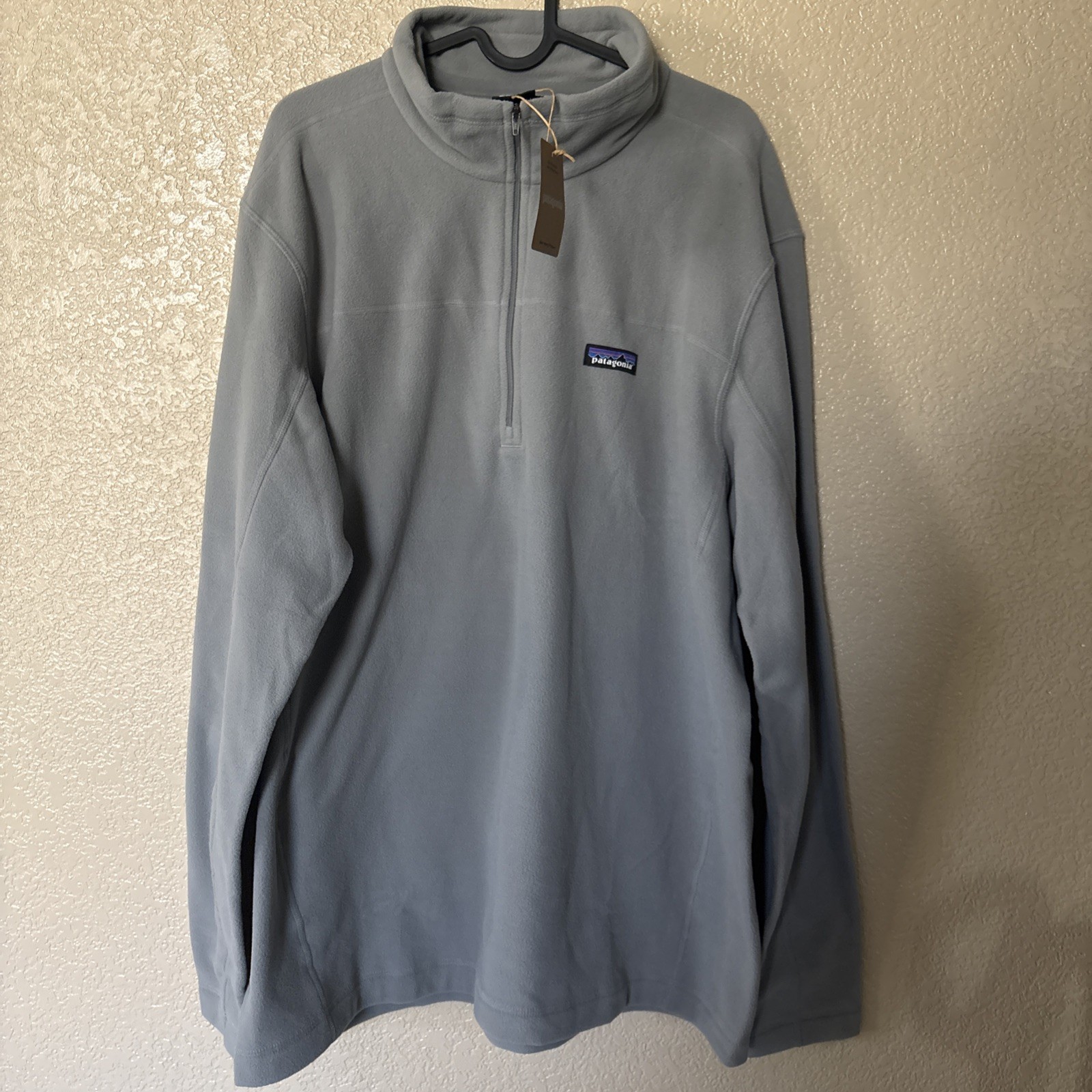 Patagonia Men\'s Micro D Fleece Pullover sweater Zip Feather Grey Size XL NWT