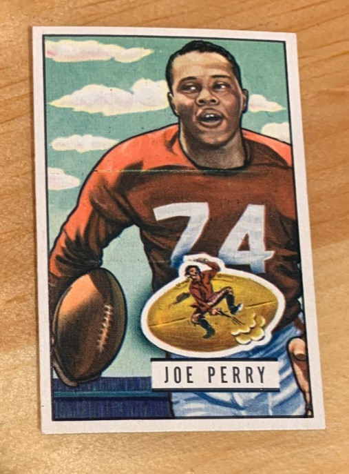 Rare 1951 Bowman #105 Joe Perry HOF San Francisco 49\'ers High Grade Print Line Rare 1951 Bowman #105 Joe Perry HOF San Francisco 49\'ers High Grade Print Line