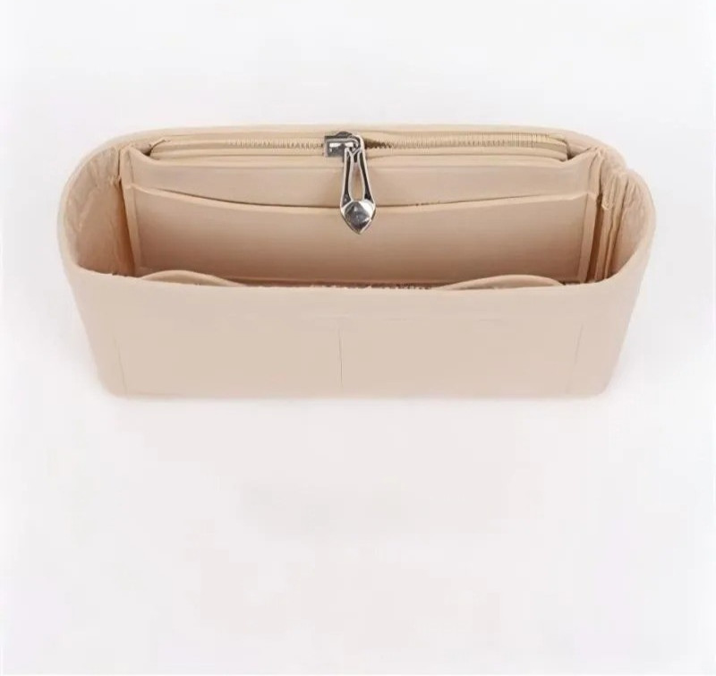 Felt Bag Organizer Insert with Zipper Multi-Pocket Purse Liner for Handbags