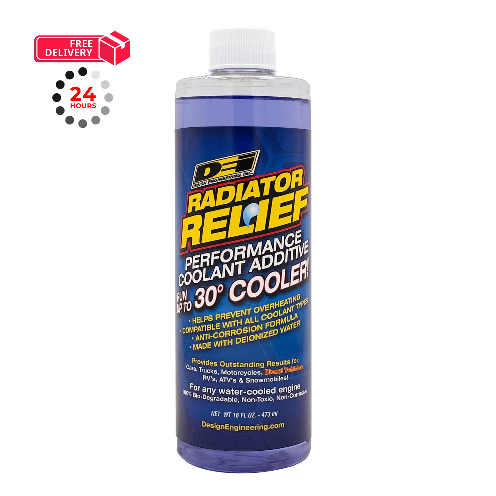 DEI Radiator Relief Coolant Additive Reduces Engine Temps Up 16 oz, 16 ounces DEI Radiator Relief Coolant Additive Reduces Engine Temps Up 16 oz, 16 ounces