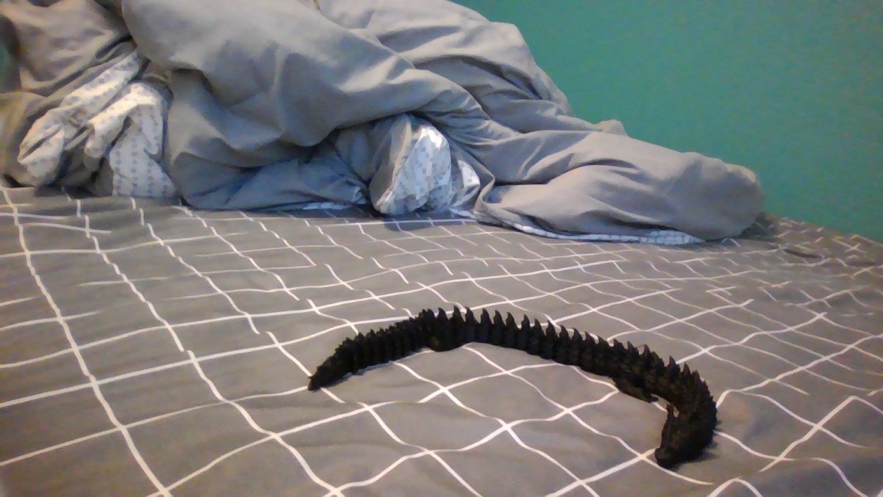 3d Printed Black Dragon 12 Inches Long, PLA, New and Fidget