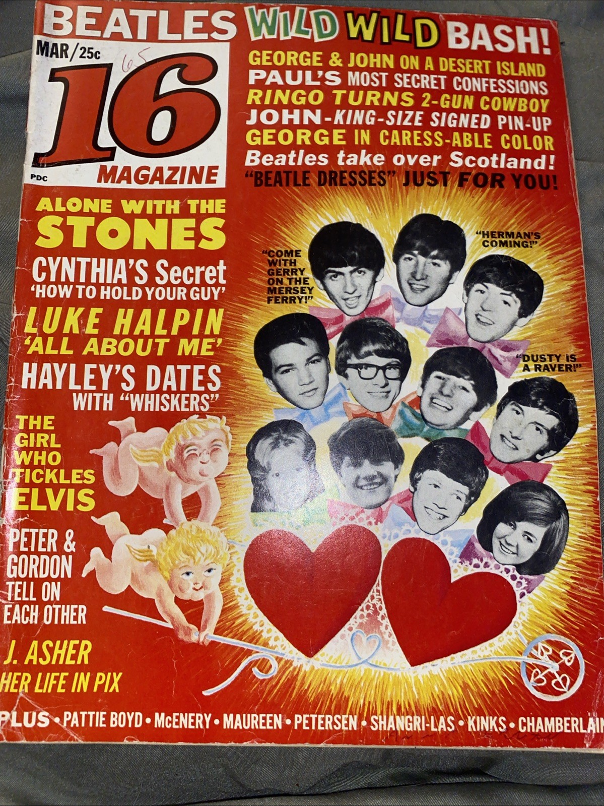 16 Magazine Mar. 1965, Beatles, Kinks, Stones, Manfred Mann, Jane Asher, MORE
