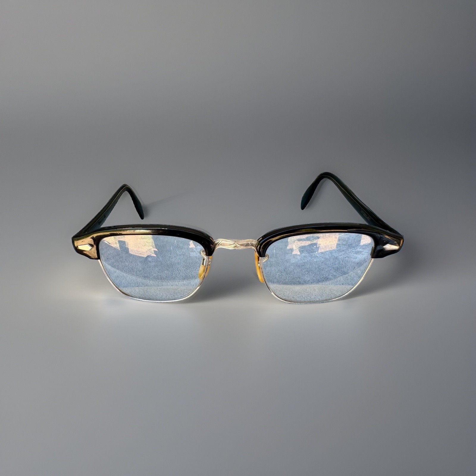 Vintage 12K Gold Filled Universal Optical UOC Browline Eyeglasses 44-22 4¼