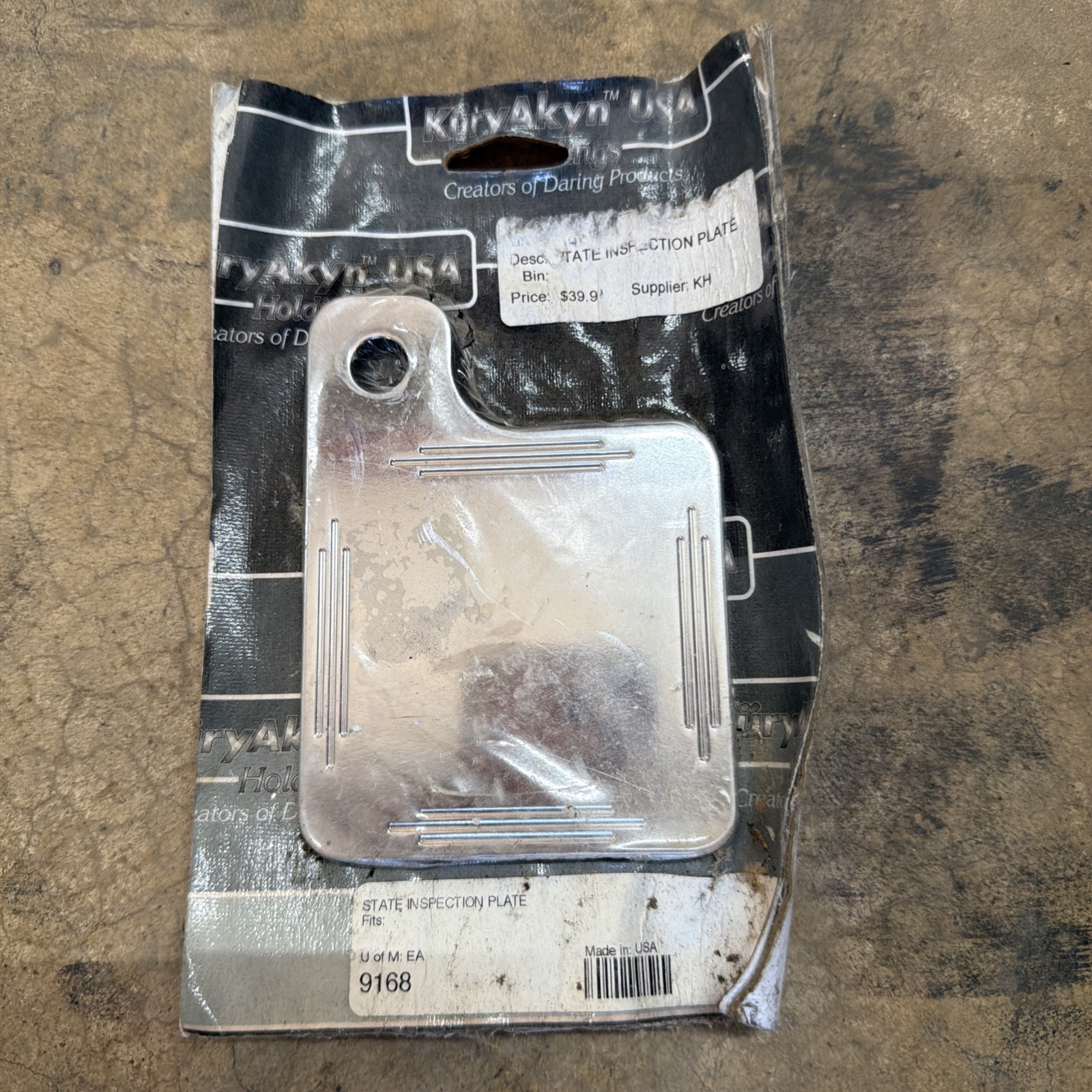 Nos Kuryakyn State Inspection Plate Chrome New Item P/N 9168 Nos Kuryakyn State Inspection Plate Chrome New Item P/N 9168