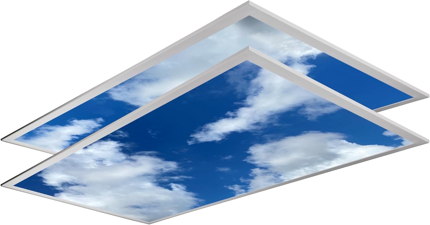 2-Pack 2x4 LED Cloud Skylight, 30-72W Tunable & 3K-6.5K, Dimmable, ETL Listed