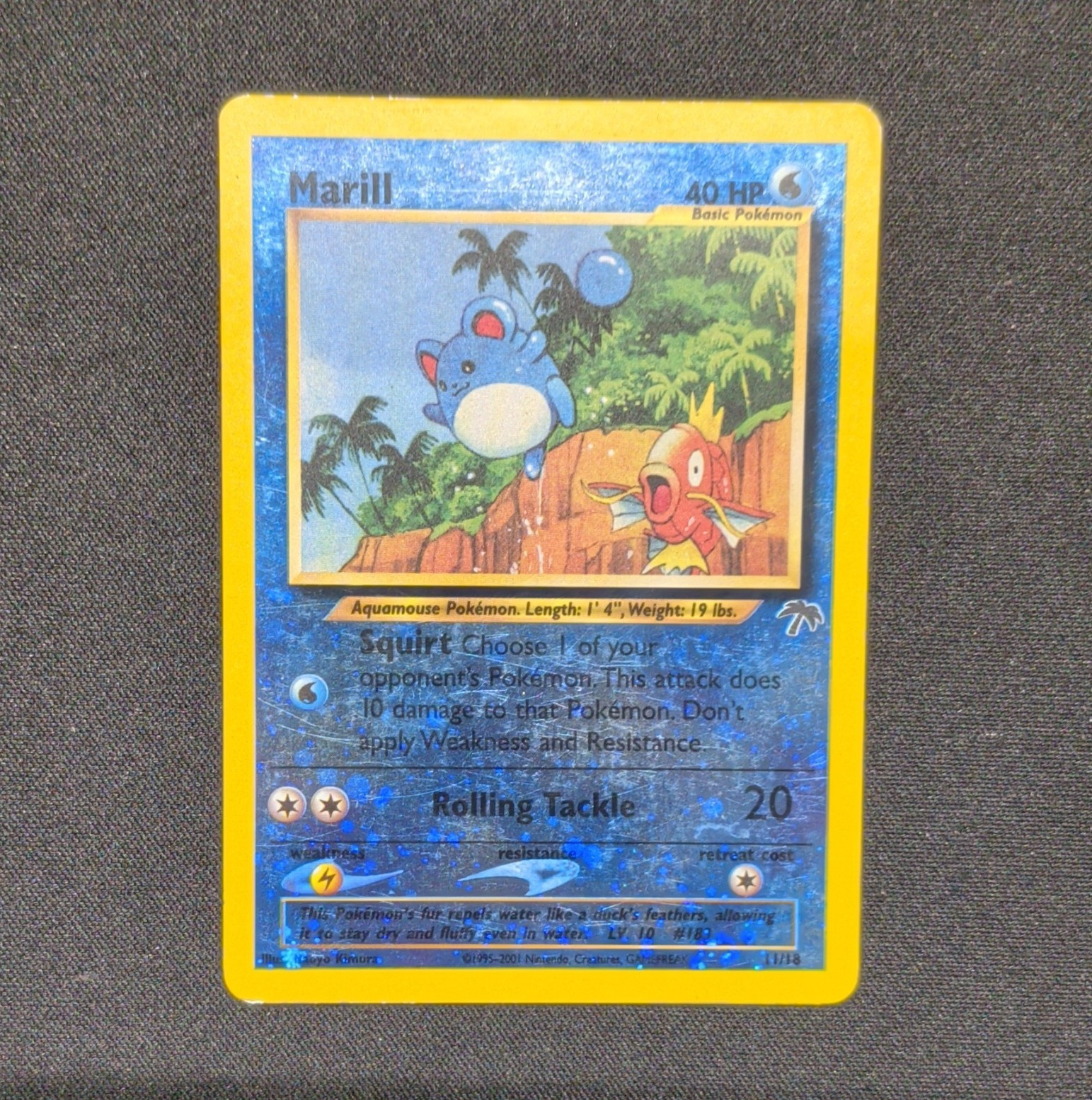 Pokémon Marill 11/18 Southern Islands Reverse Holo Promo Basic English 40 HP