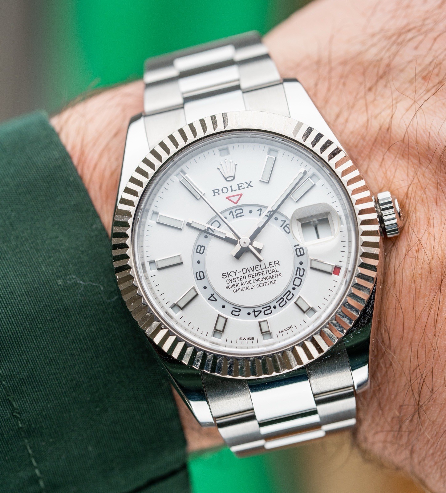 Rolex Sky-Dweller 326934 Silver Oyster Bracelet with Silver Bezel Rolex Sky-Dweller 326934 Silver Oyster Bracelet with Silver Bezel