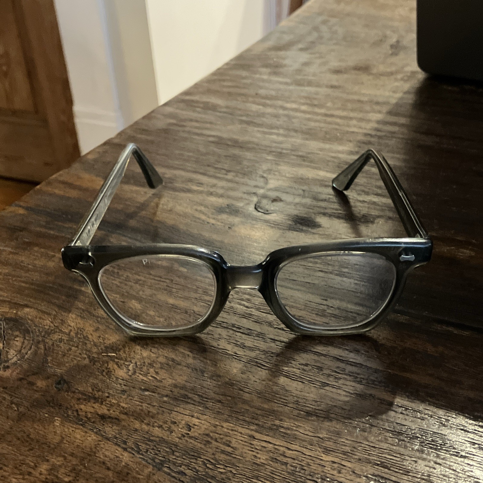 Vtg 60s PI Frames Eyeglasses Smoke Green