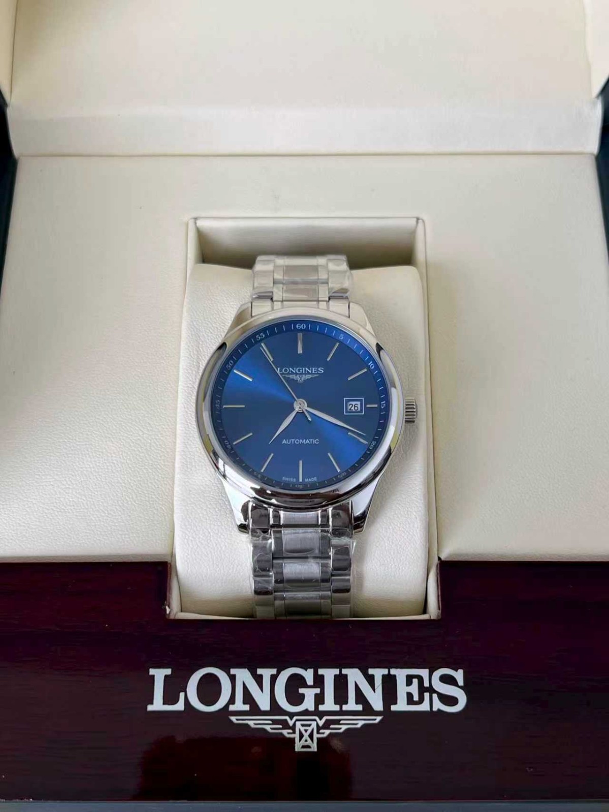 Longines Master L2.793.4.92.6 Mens Automatic Wristwatch 40mm Blue Sunburst Dial Longines Master L2.793.4.92.6 Mens Automatic Wristwatch 40mm Blue Sunburst Dial