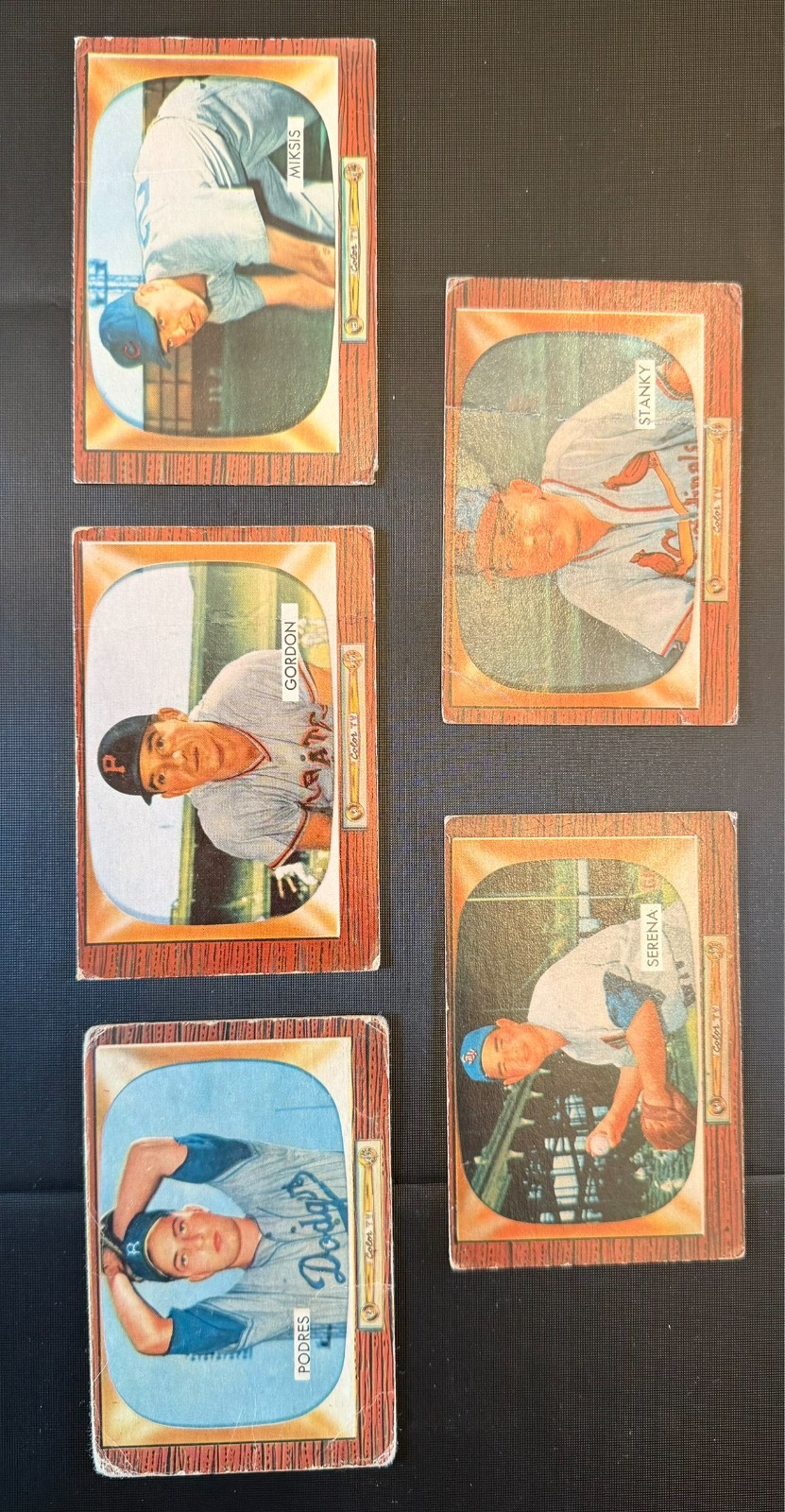 1955 Bowman Baseball Cards - Lot Of 10 Low Grade Filler 1955 Bowman Baseball Cards - Lot Of 10 Low Grade Filler