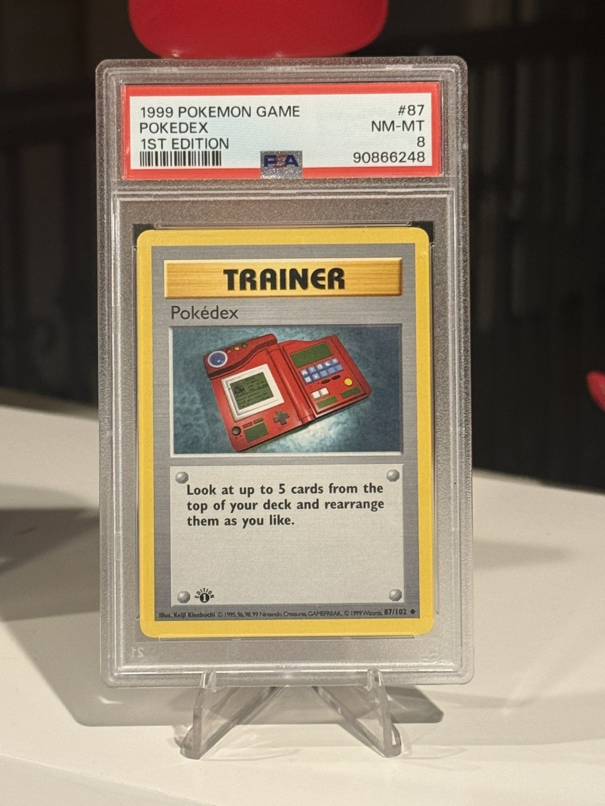 1999 Pokemon 1st Edition Pokédex  #87 PSA 8