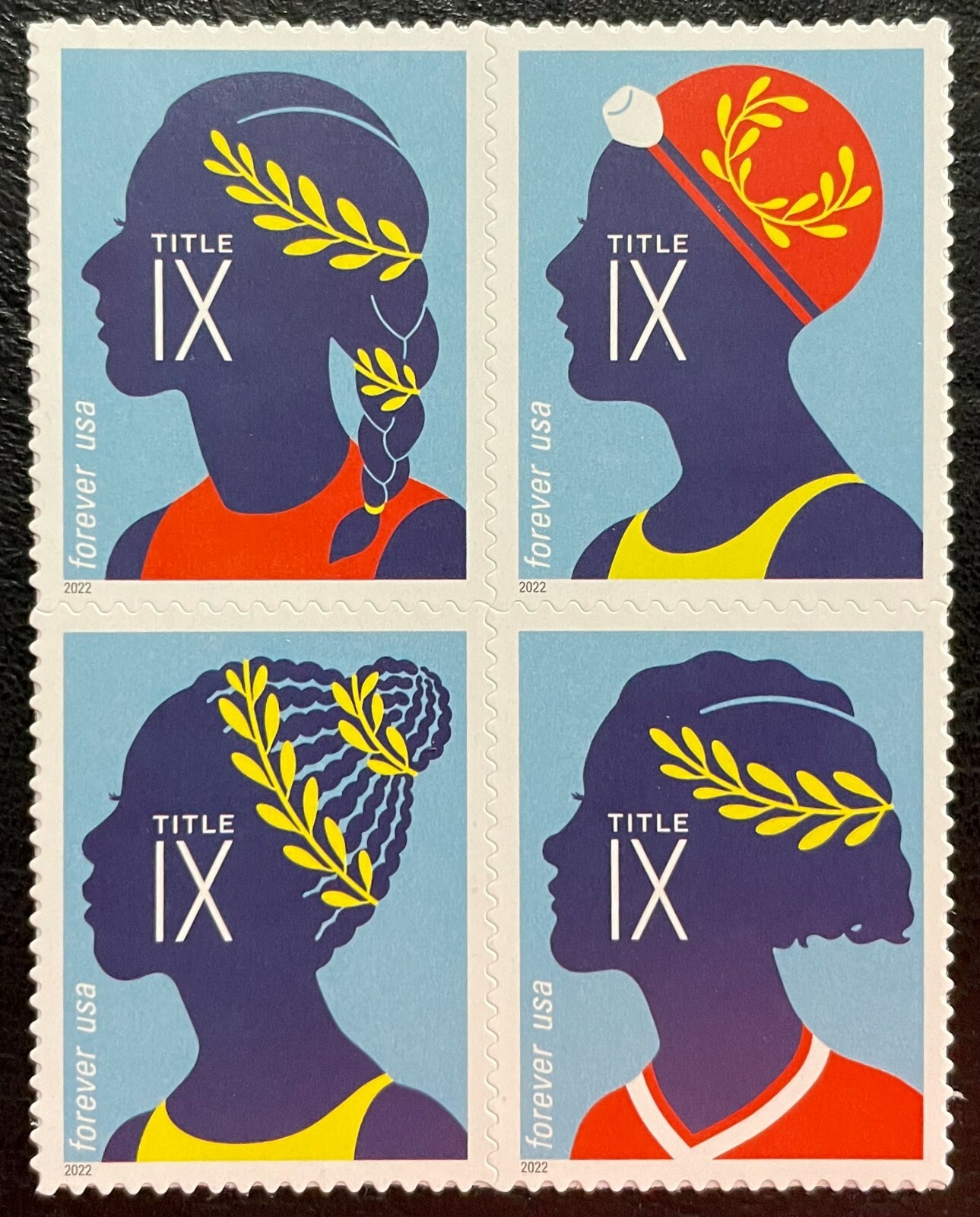 2022 Scott #5668-5671, Forever, TITLE IX - Mint NH - Block of 4 Stamps  