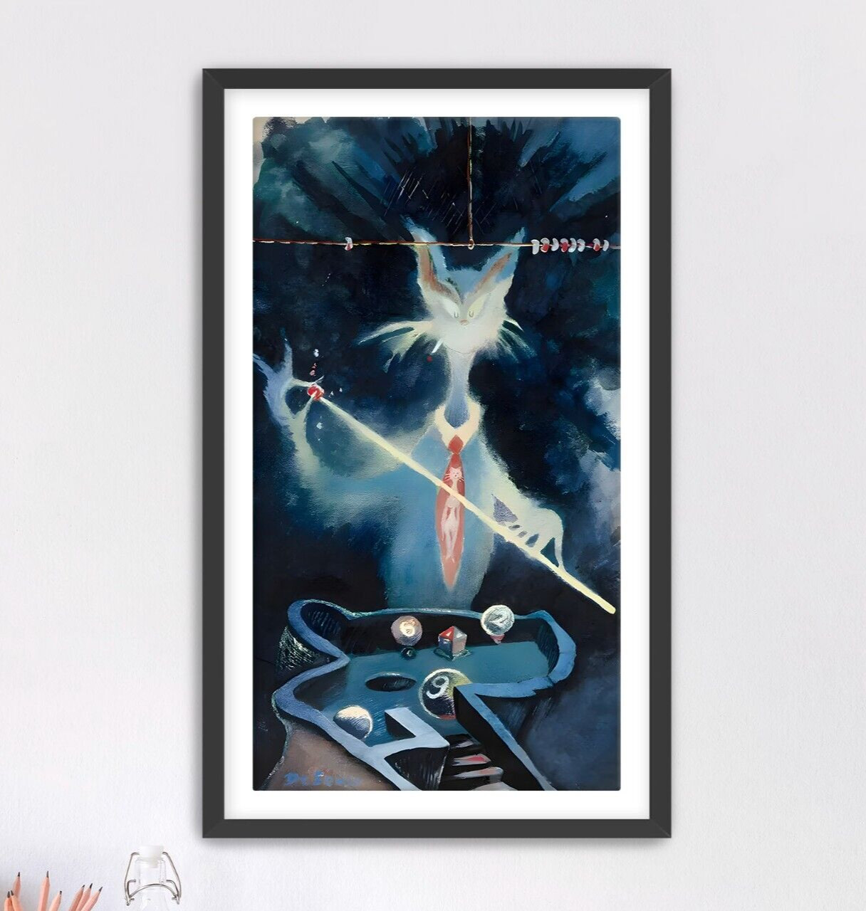 The Cat From The Wrong Side Of The Tracks | Midnight Paintings Framed Art Print