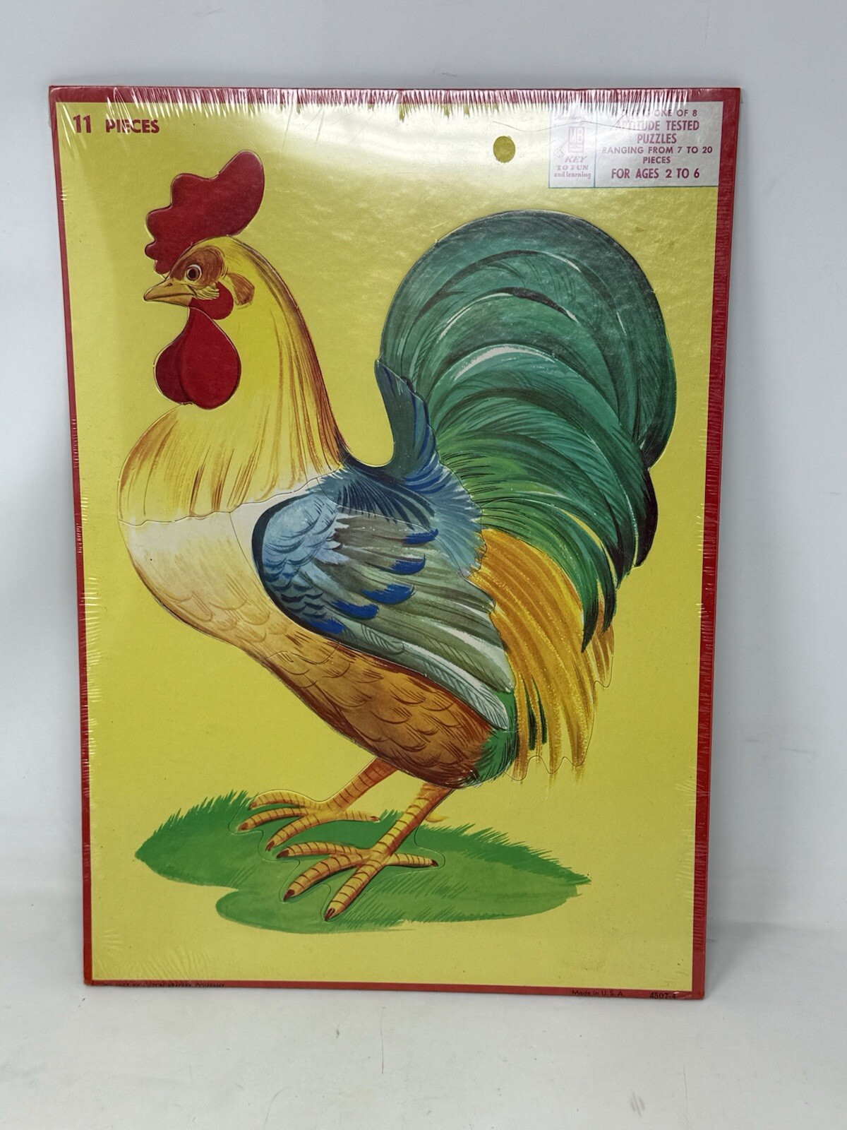 Vintage 1955 Milton Bradley Rooster cardboard puzzle New Vintage 1955 Milton Bradley Rooster cardboard puzzle New