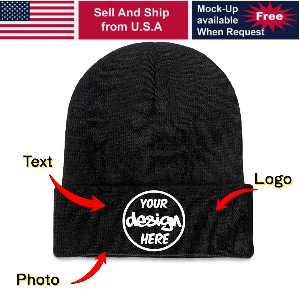 Personalized Nurse Beanie Custom Photo Logo Text Present