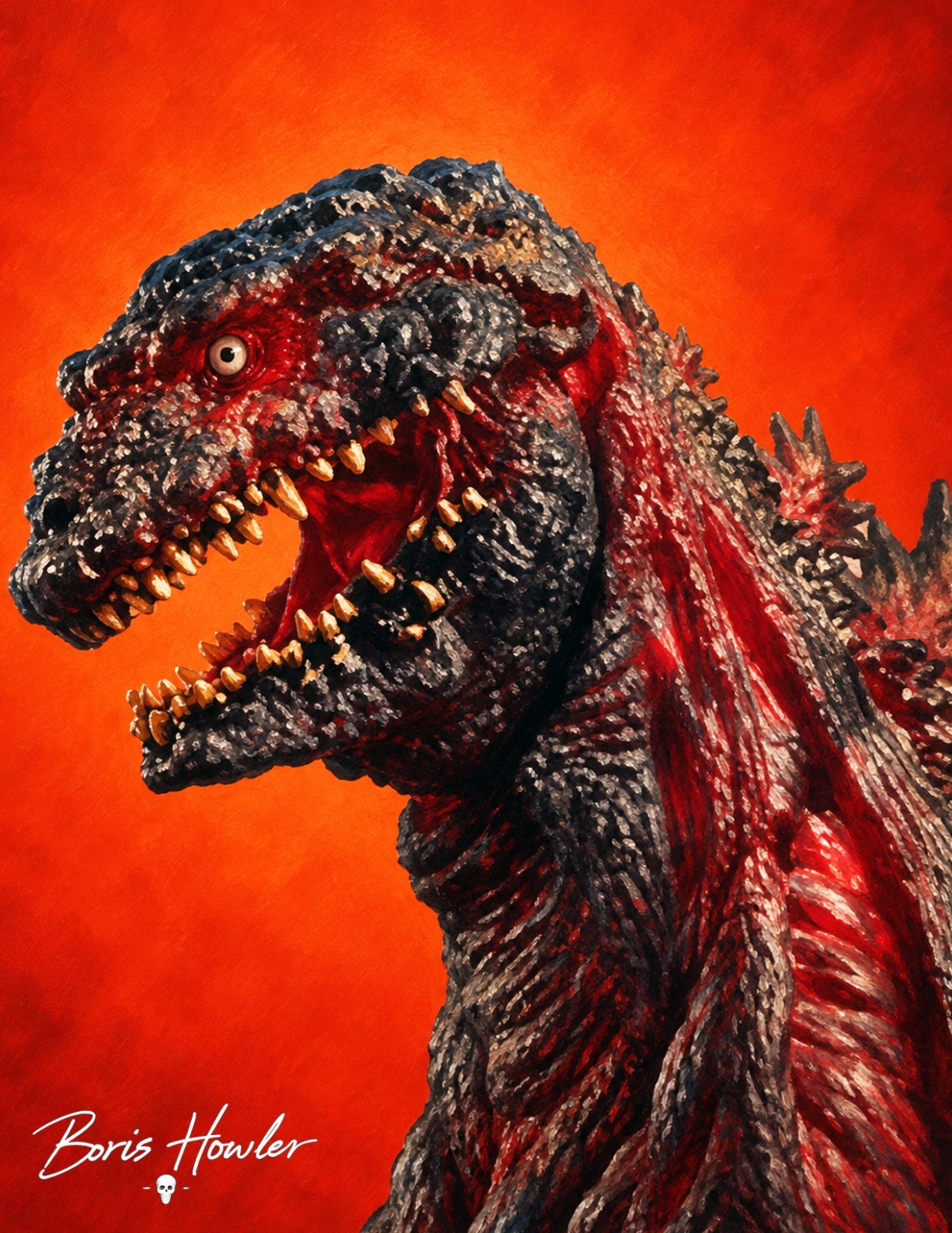 BORIS HOWLER Shin Godzilla 2016 8.5X11 art print signed kaiju godzilla