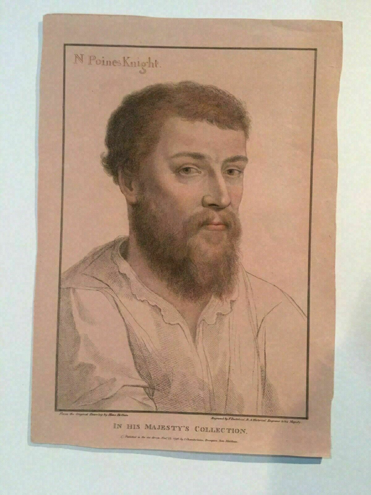 N. Poines Knight Stipple Engraving 1796 Original