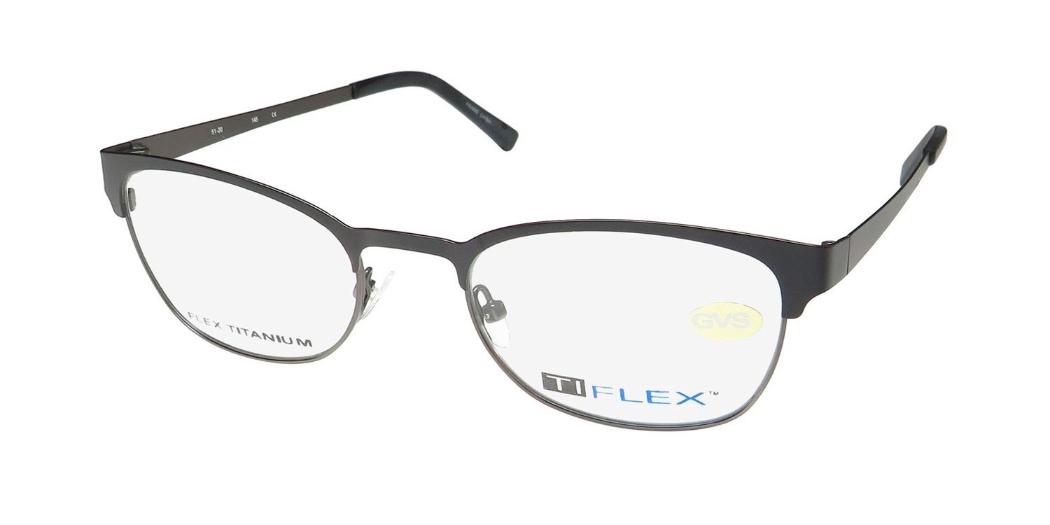 NEW TIFLEX 2707 EYEGLASSES BLACK WOMENS TITANIUM 002 51-20-145 OVAL FULL-RIM