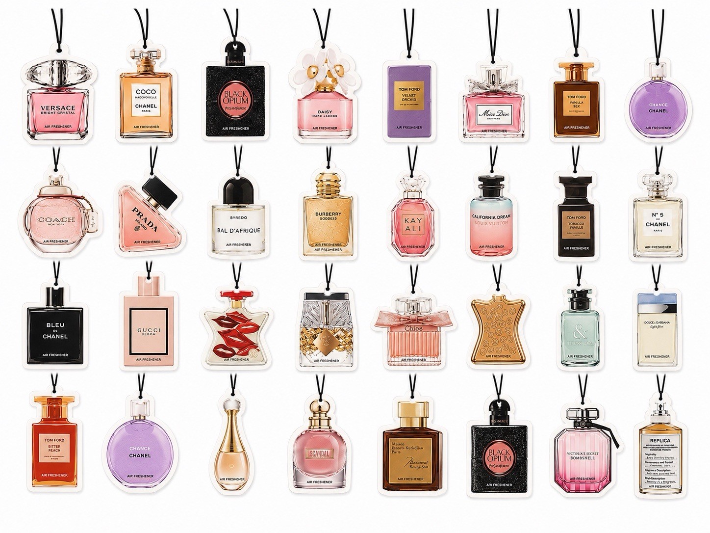 Luxury Designer Inspired Car Air Freshener Premium Fragrance Scent Random 5 pack