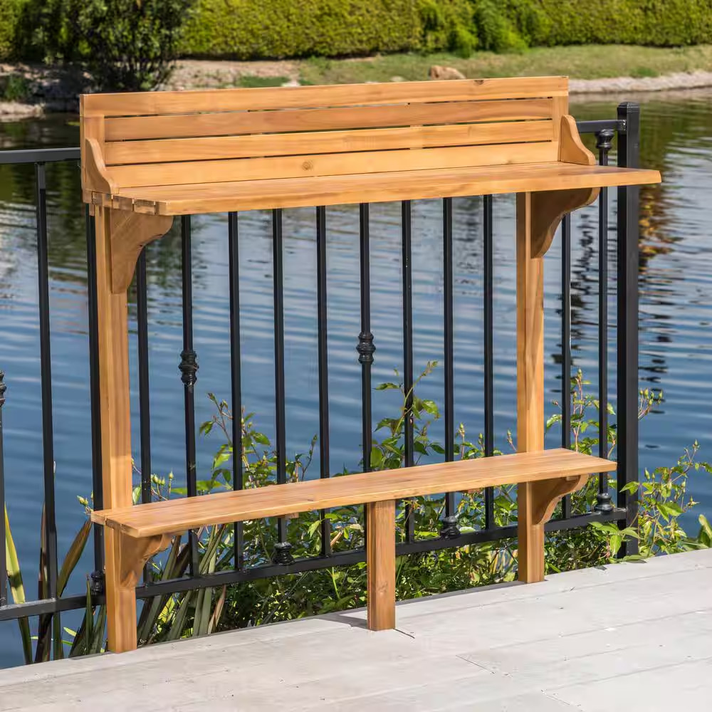 Adelaide Natural Stained Wood Bar Height Outdoor Patio Dining Table Adelaide Natural Stained Wood Bar Height Outdoor Patio Dining Table