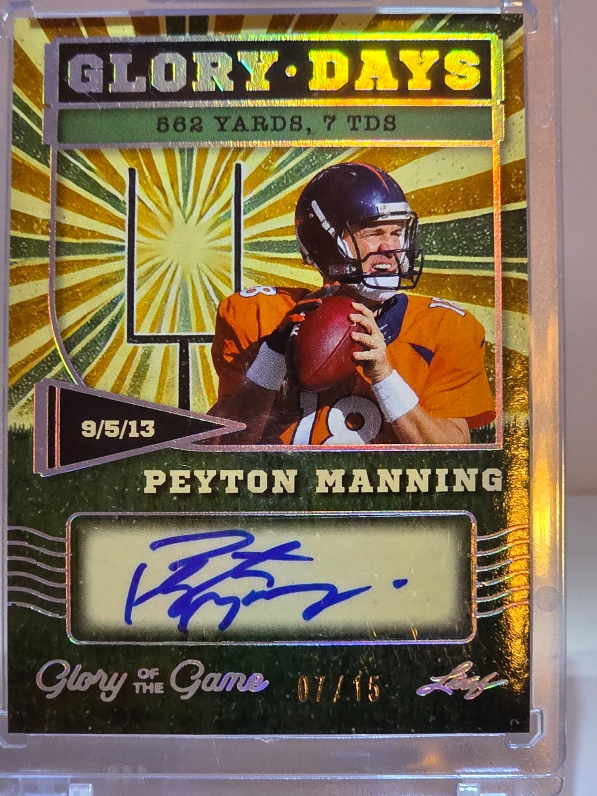 2025 Leaf Peyton Manning Glory Days Auto 7/15. Glory Days 9/5/13. 2025 Leaf Peyton Manning Glory Days Auto 7/15. Glory Days 9/5/13.