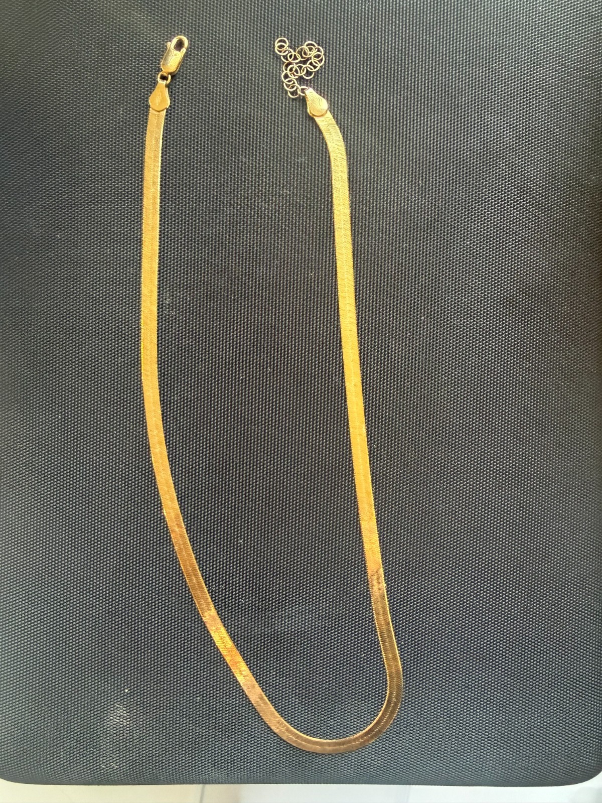 Kinn Bold Carter Herringbone Chain Necklace 14K Solid Gold 4.4mm 16-18\