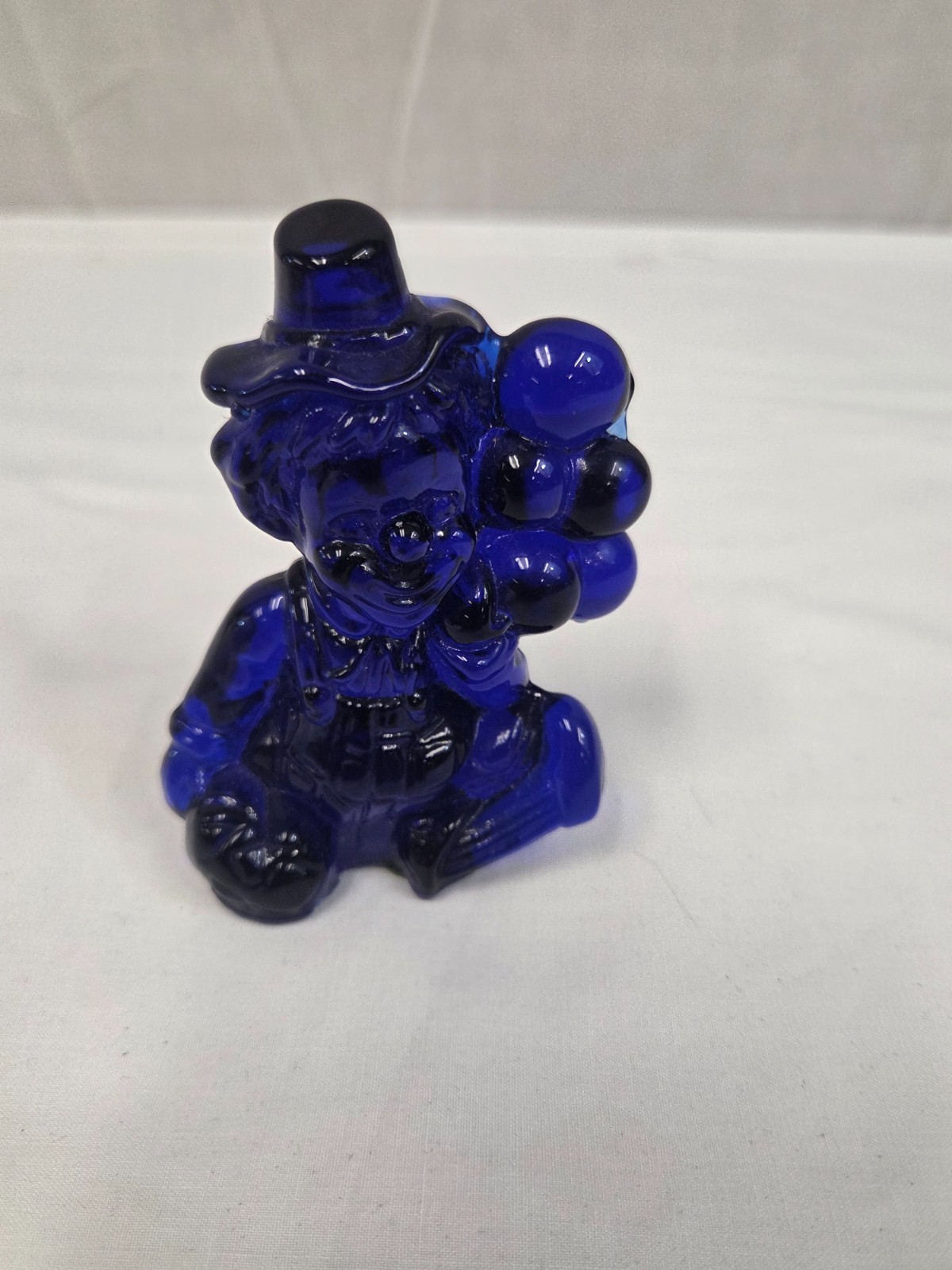 Vintage 3 5/8” Mosser Glass Lyle Cobalt Clown 1981 EUC