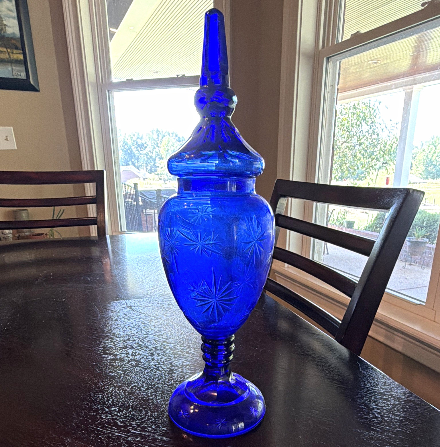 Vintage Cobalt Blue Apothecary Jar 13 Inches Vintage Cobalt Blue Apothecary Jar 13 Inches