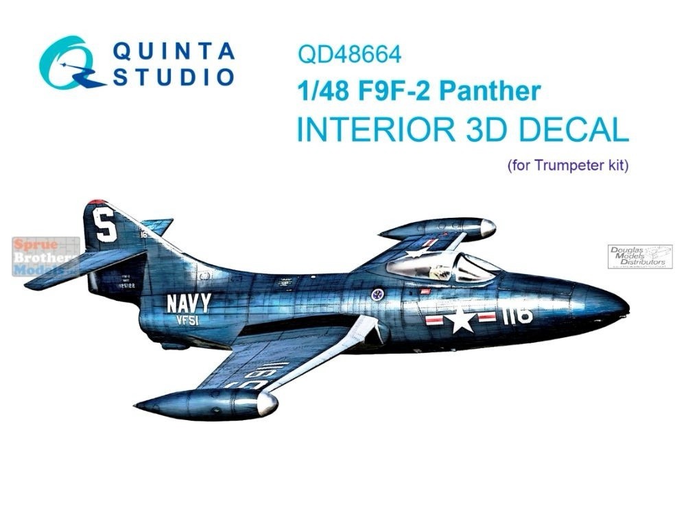 1/48 Quinta Studios 3D Interior Decal #48664 F9F-2 Panther For TRP 1/48 Quinta Studios 3D Interior Decal #48664 F9F-2 Panther For TRP