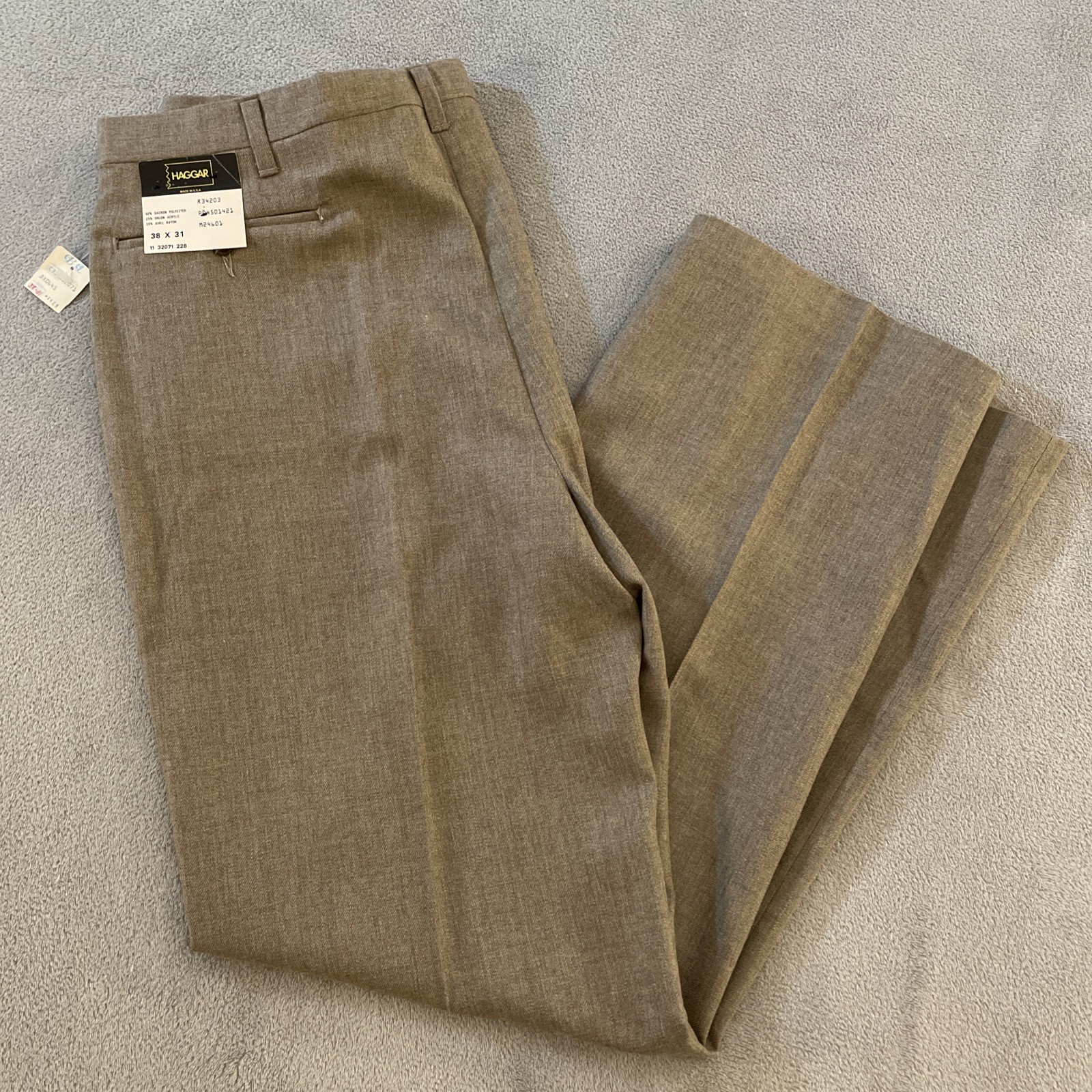 New Vintage Old Dead Stock Haggar Disco Pants Slacks Trousers Men 38x31 Made USA New Vintage Old Dead Stock Haggar Disco Pants Slacks Trousers Men 38x31 Made USA