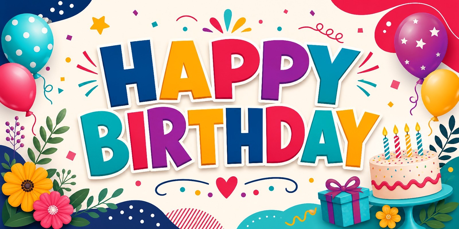 NEW Happy Birthday Banner 2x4 Feet Durable 13oz. Color Digital Print 