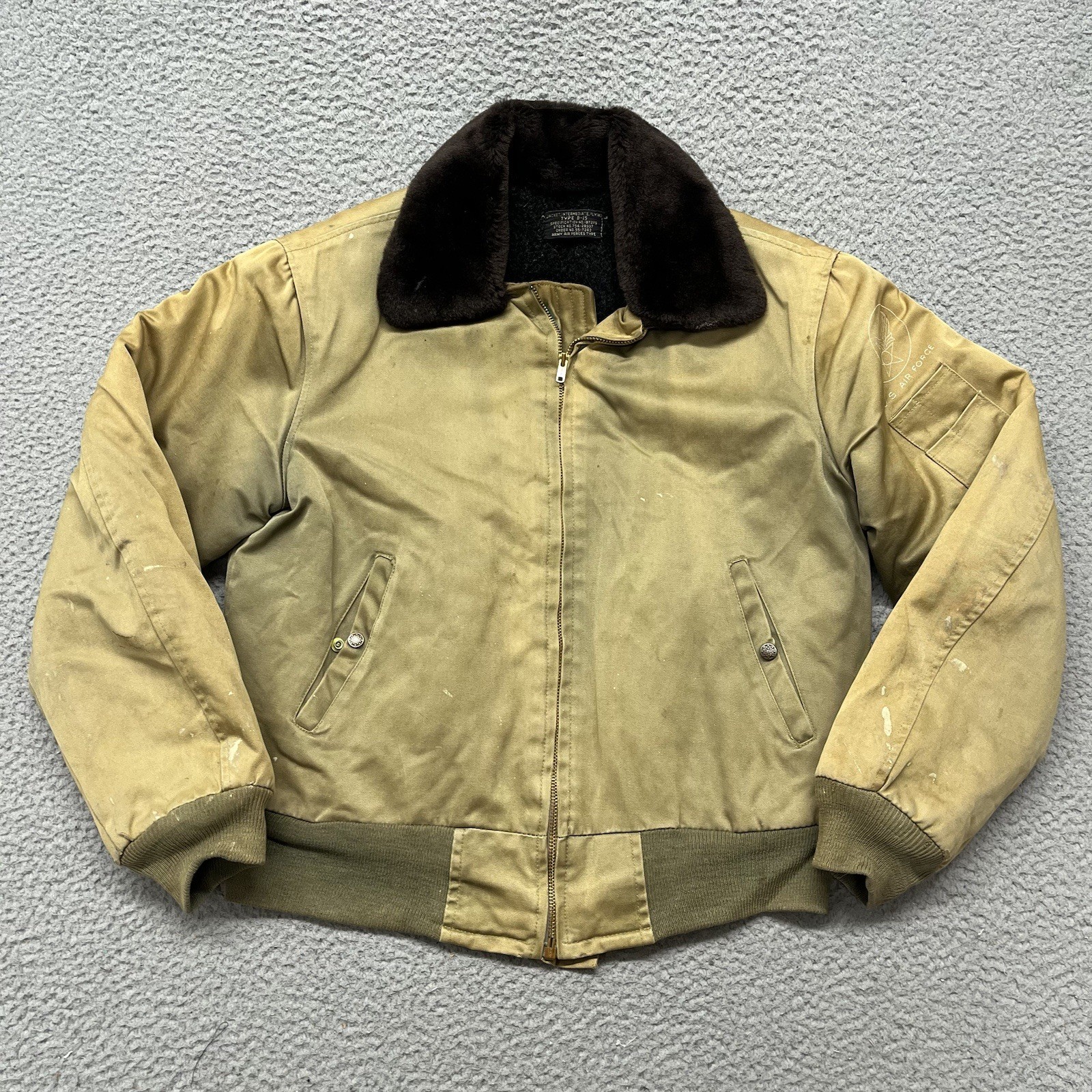 Vtg US Air Force Jacket Mens 40 Type B-15 Intermediate Flying Pilot 1940's