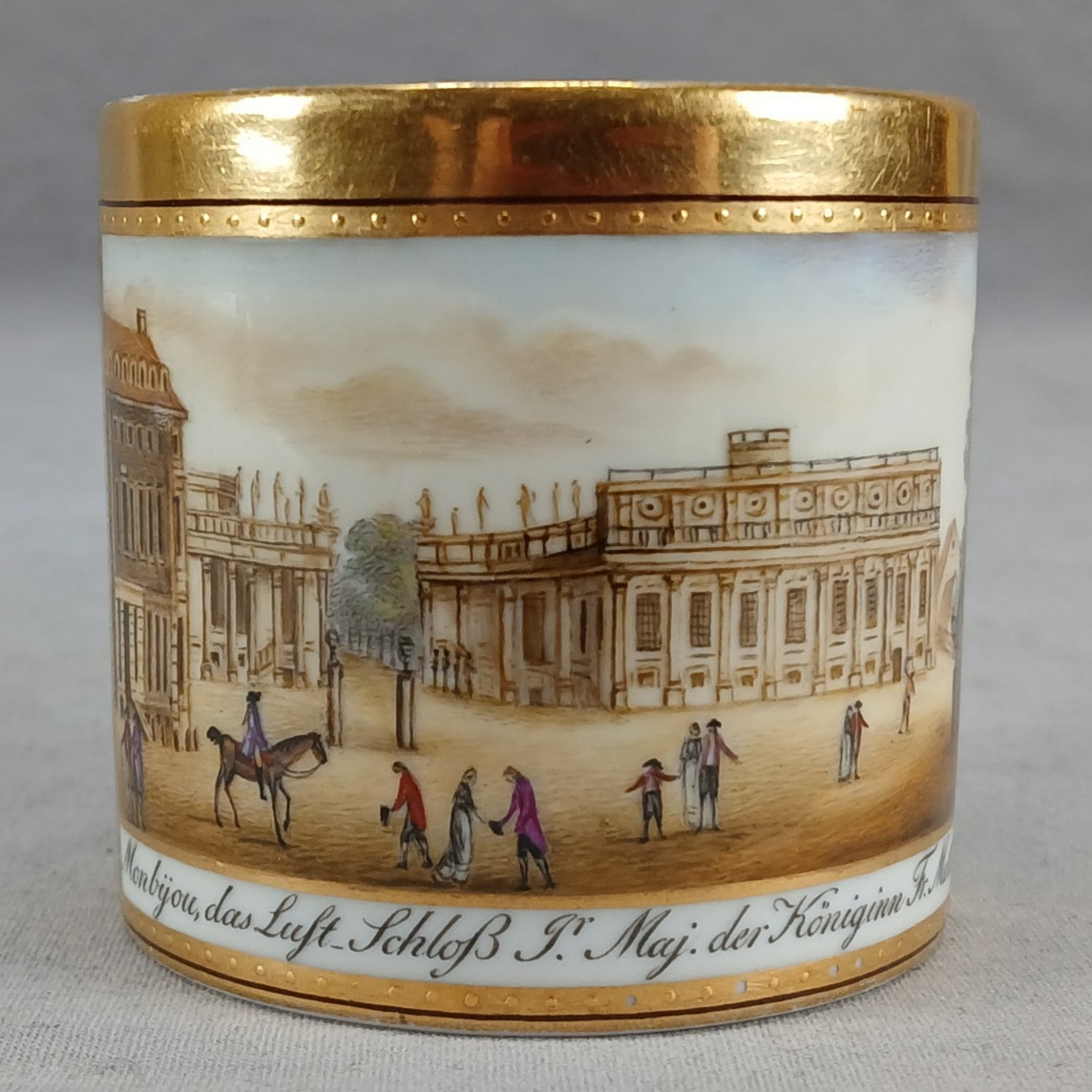 Late 19th Century KPM Berlin Hand Painted Monbijou Palace Coffee Cup 