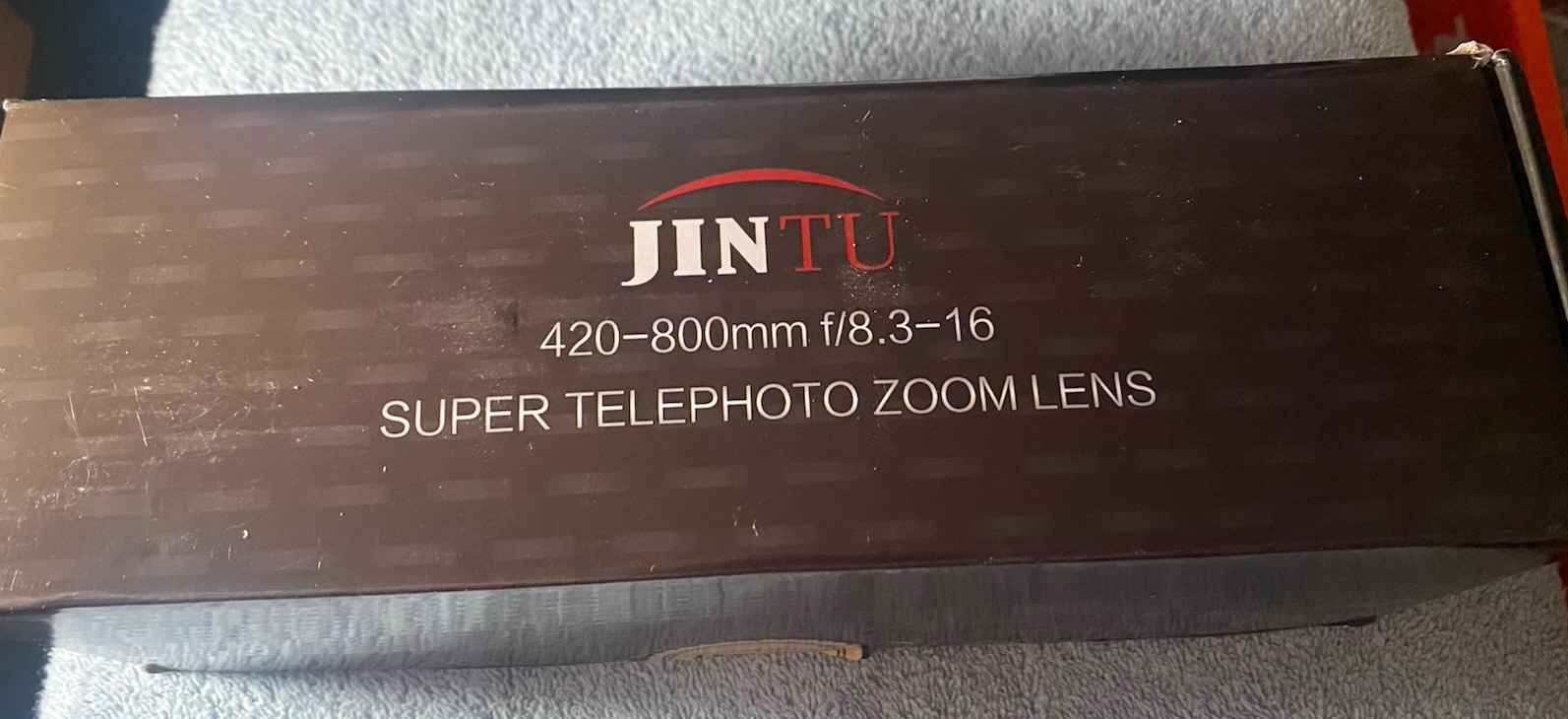 JINTU 420-800mm F/8.3-16 Super Telephoto Zoom Lens for SLR White NEW OPEN BOX JINTU 420-800mm F/8.3-16 Super Telephoto Zoom Lens for SLR White NEW OPEN BOX