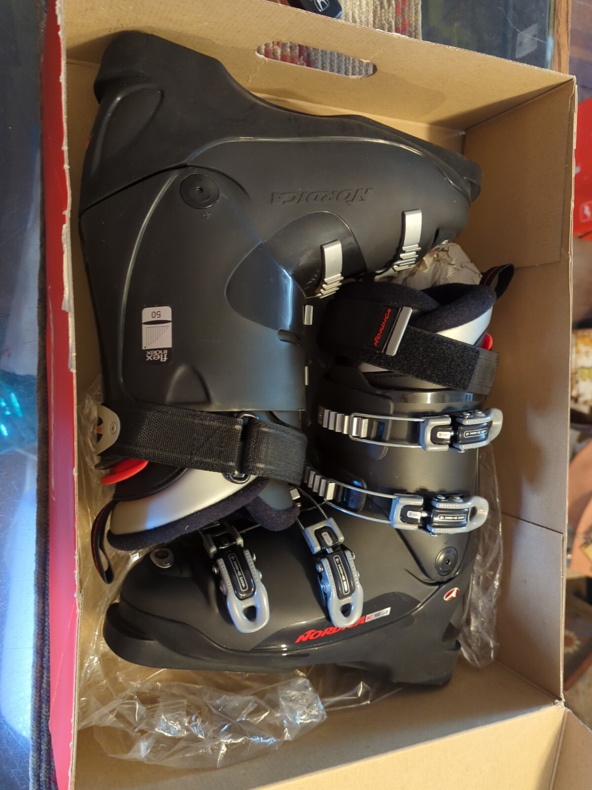 NOS Nordica KSJ Men\'s Ski RACING Boots - Size 26.5 US 8.5 - Flex Index 50 NOS Nordica KSJ Men\'s Ski RACING Boots - Size 26.5 US 8.5 - Flex Index 50