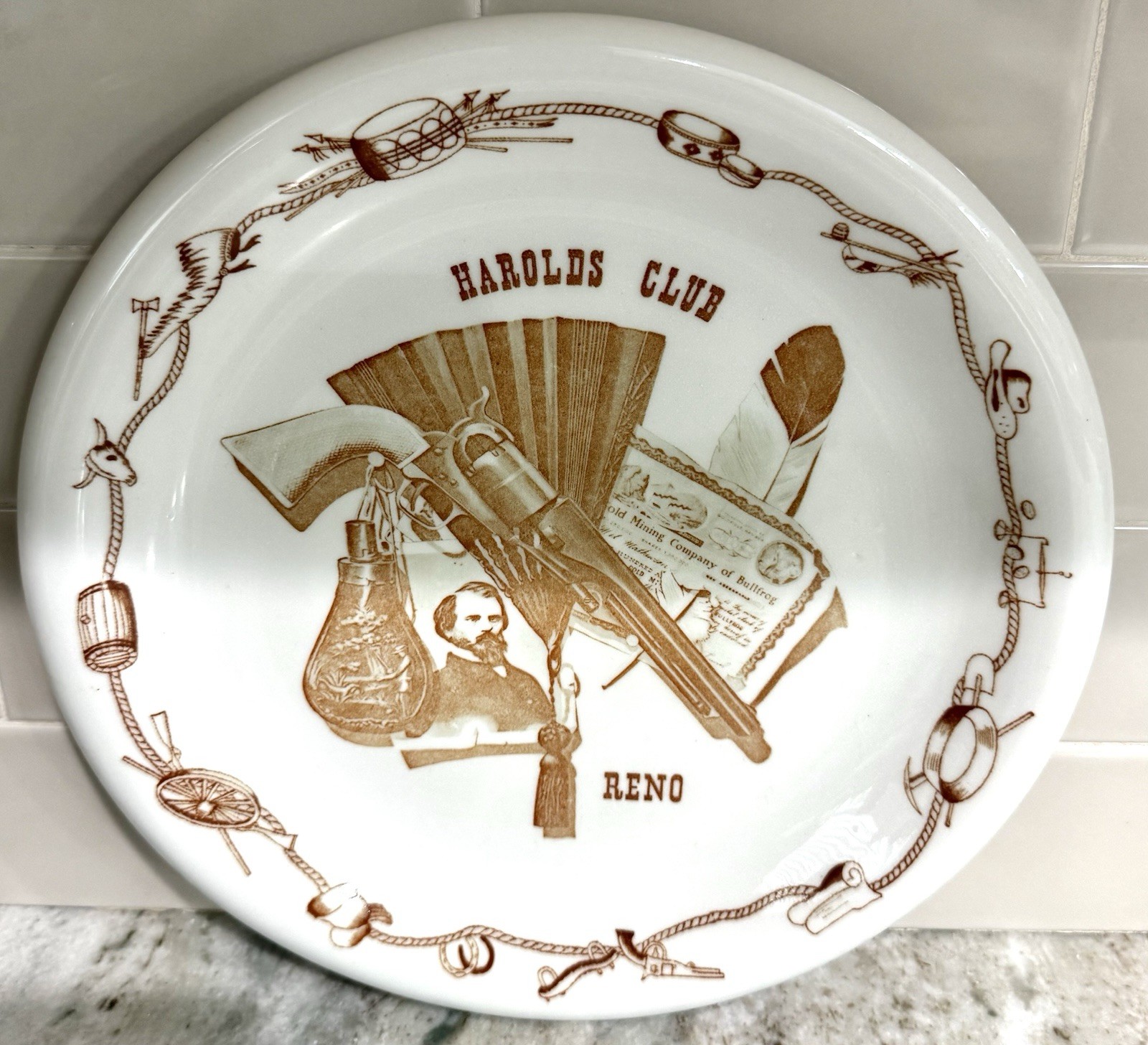 Vintage Harold’s Club Reno Casino Plate 11” Sterling Vitrified China Western Vintage Harold’s Club Reno Casino Plate 11” Sterling Vitrified China Western