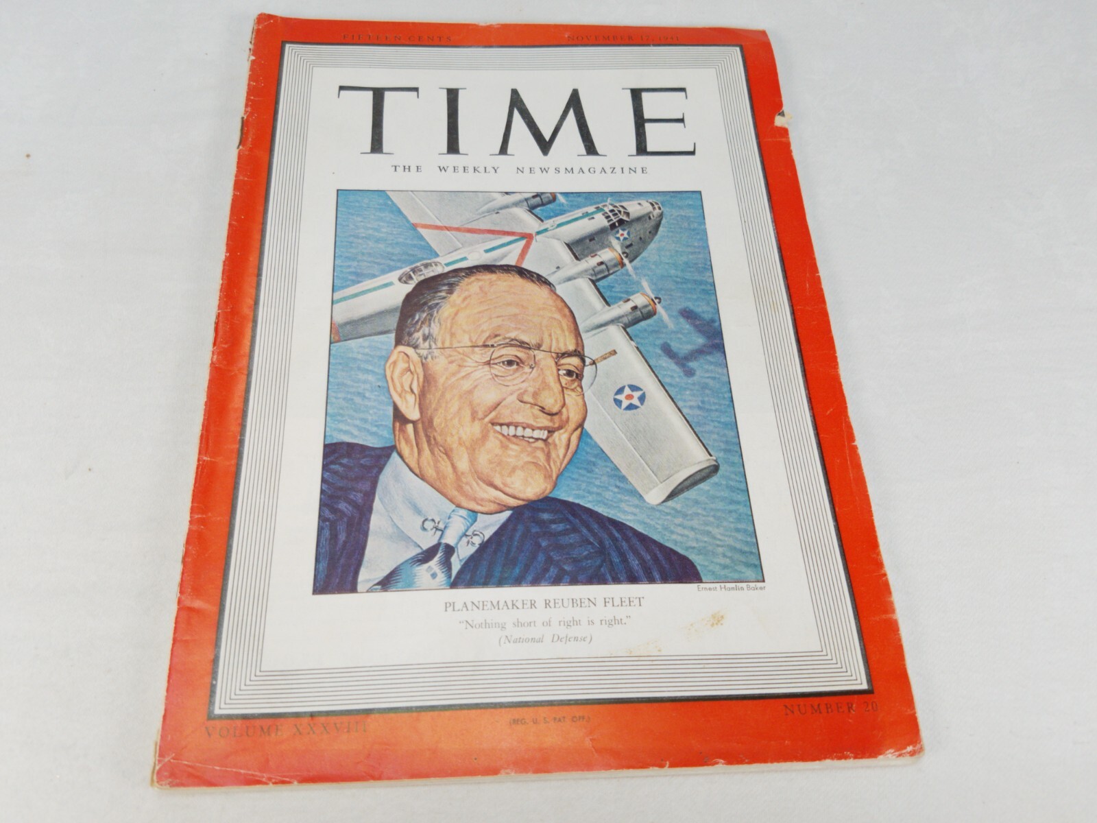 Time Magazine Planemaker Reuben Fleet cover  November 17 1941  WWII Aviation Ads