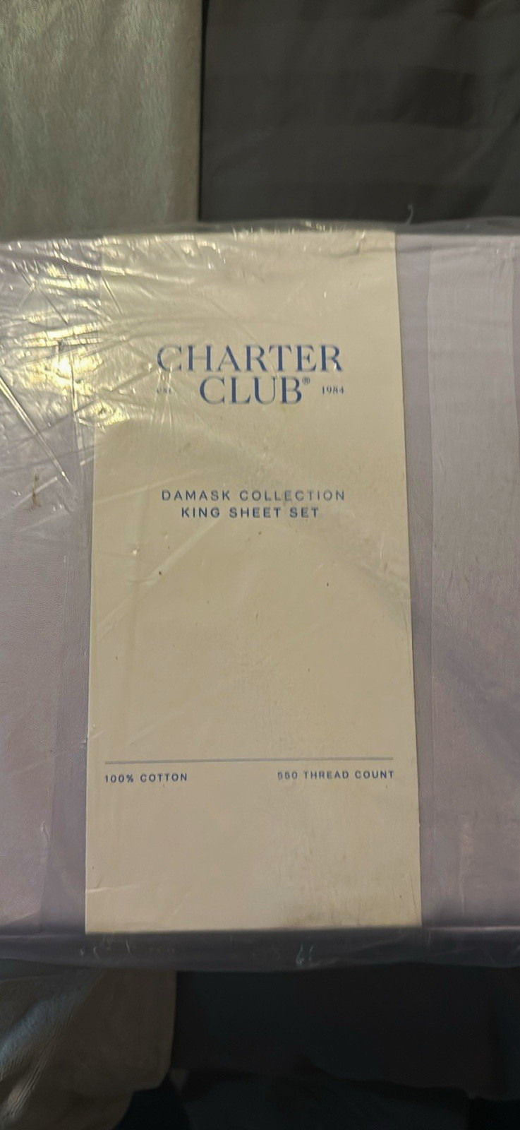 Charter Club Damask Collection King Sheet Set 100% Cotton Damask Lilac 401-600