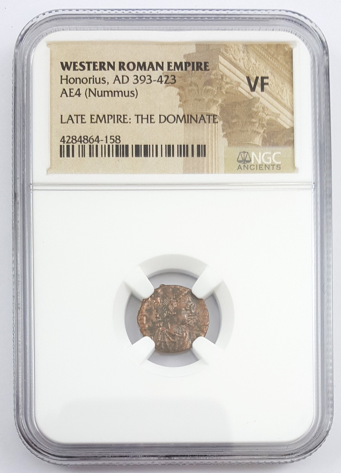 NGC VF Roman AE4 of Honorius AD393- 423 NGC Ancients Certified VERY FINE Bronze