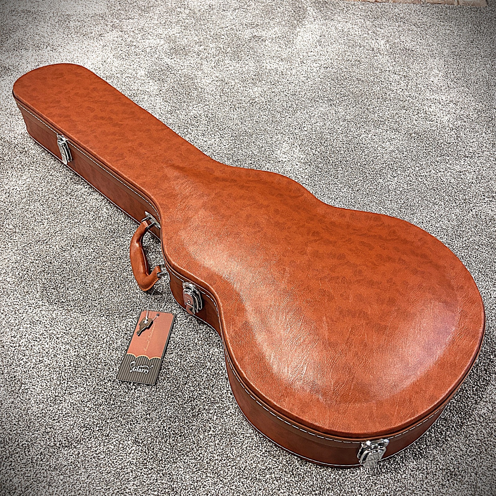 Dark Brown Arched Hard-Shell Electric Guitar Case for LP-Style, Les Paul Guitars