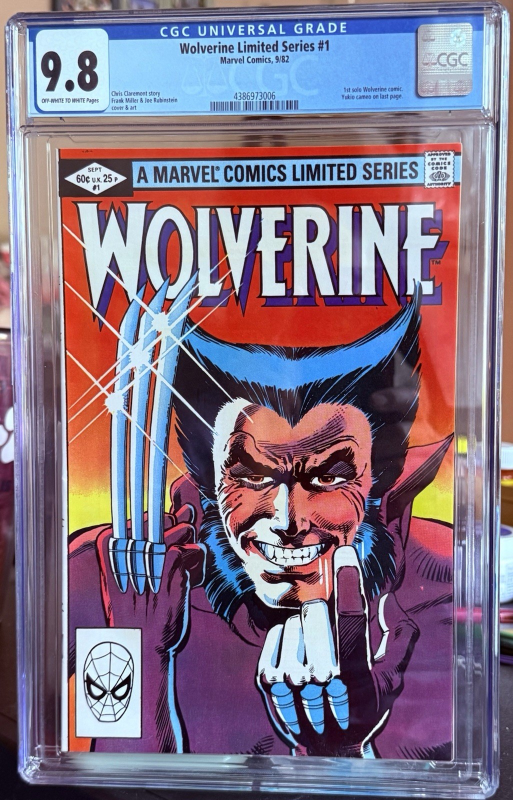 Wolverine Limited Series #1, CGC 9.8, White Pages, Frank Miller, 1982