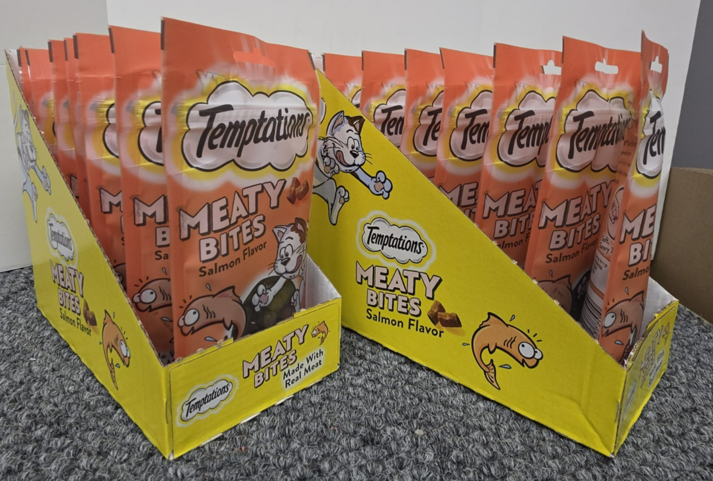 14 X Temptations Meaty bites salmon flavored 1.5 oz/each exp 3/11/2027
