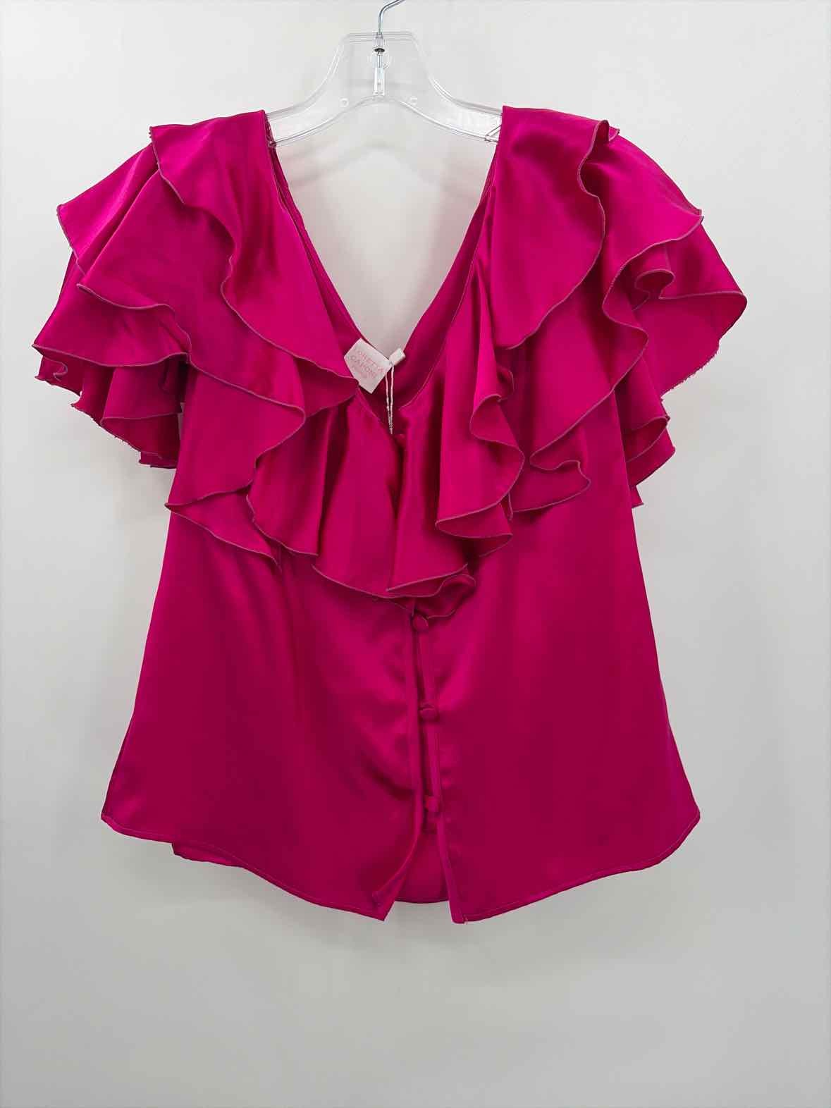 Pre-Owned Loretta Caponi Pink Size Large Blouse